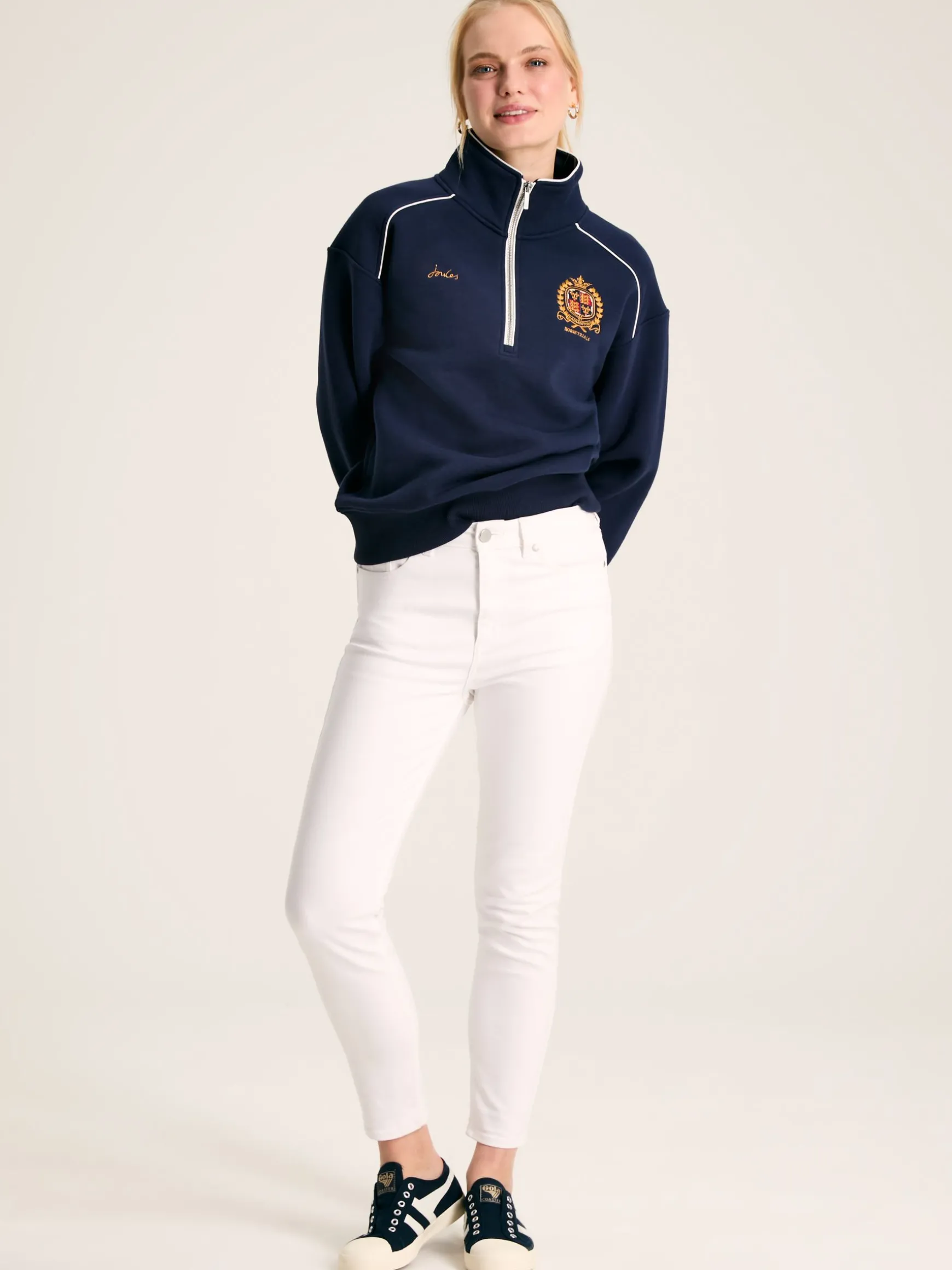 Official Badminton Navy Blue Unisex Quarter Zip Sweatshirt