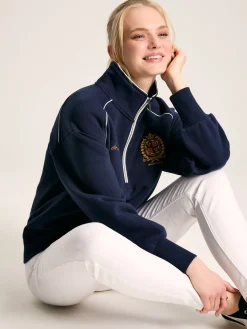 Official Badminton Navy Blue Unisex Quarter Zip Sweatshirt