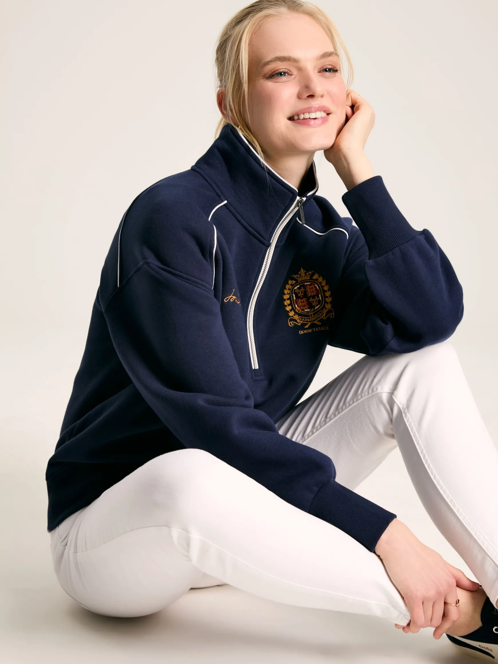 Official Badminton Navy Blue Unisex Quarter Zip Sweatshirt
