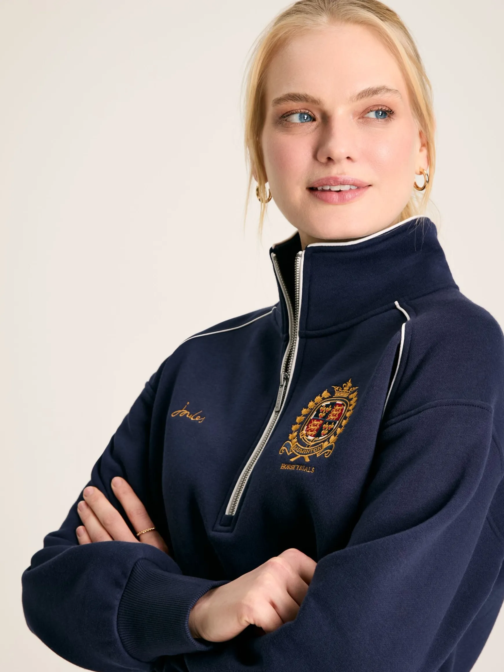Official Badminton Navy Blue Unisex Quarter Zip Sweatshirt