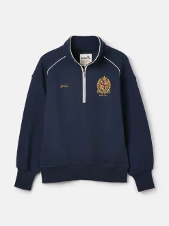 Official Badminton Navy Blue Unisex Quarter Zip Sweatshirt