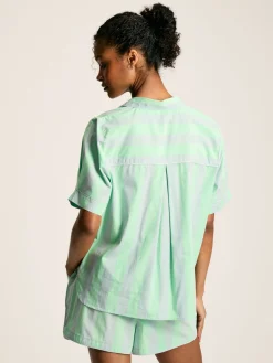 Olivia Blue & Green Striped Pyjama Set