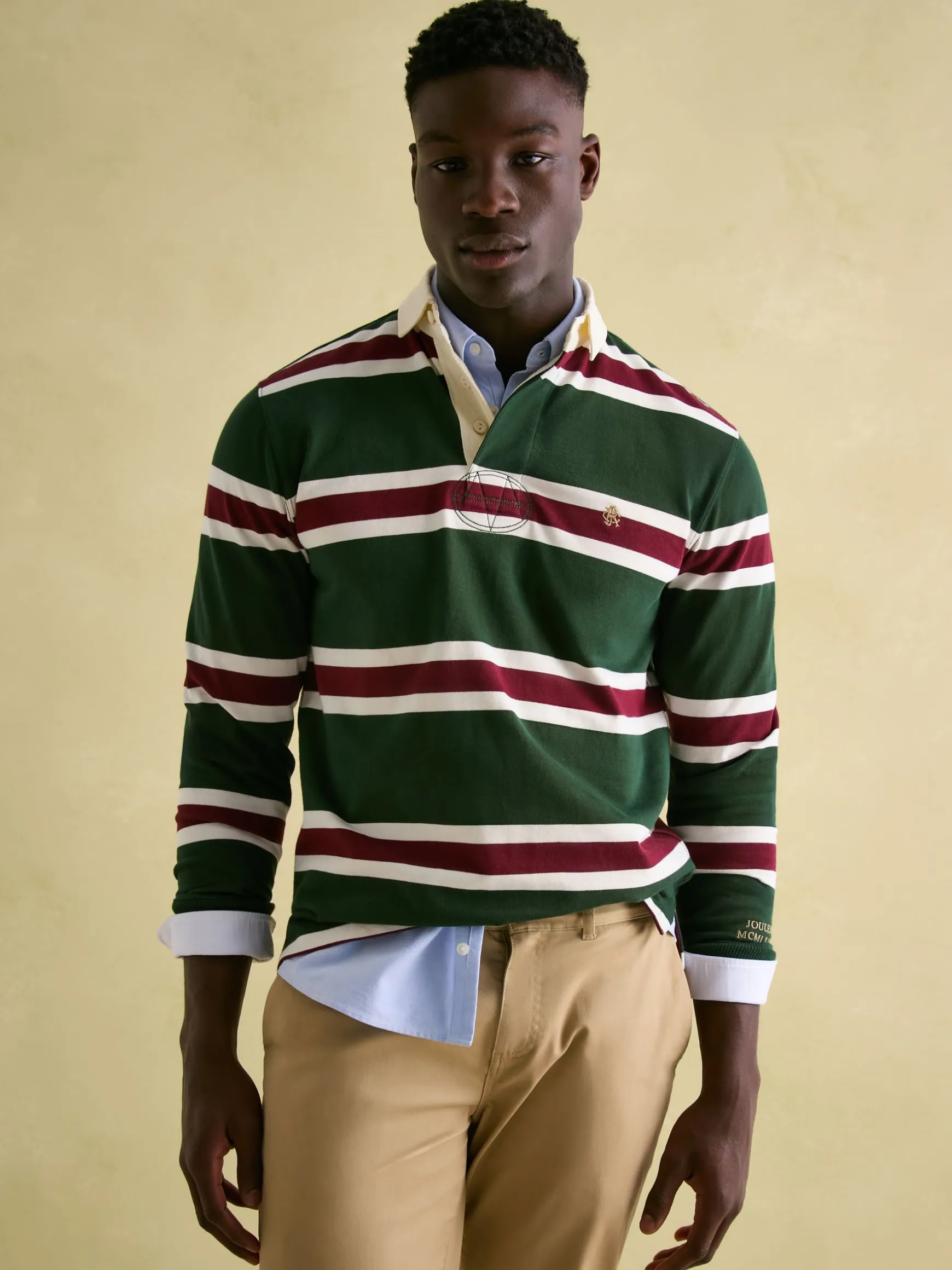 Onside Green & Red Striped Rugby Shirt