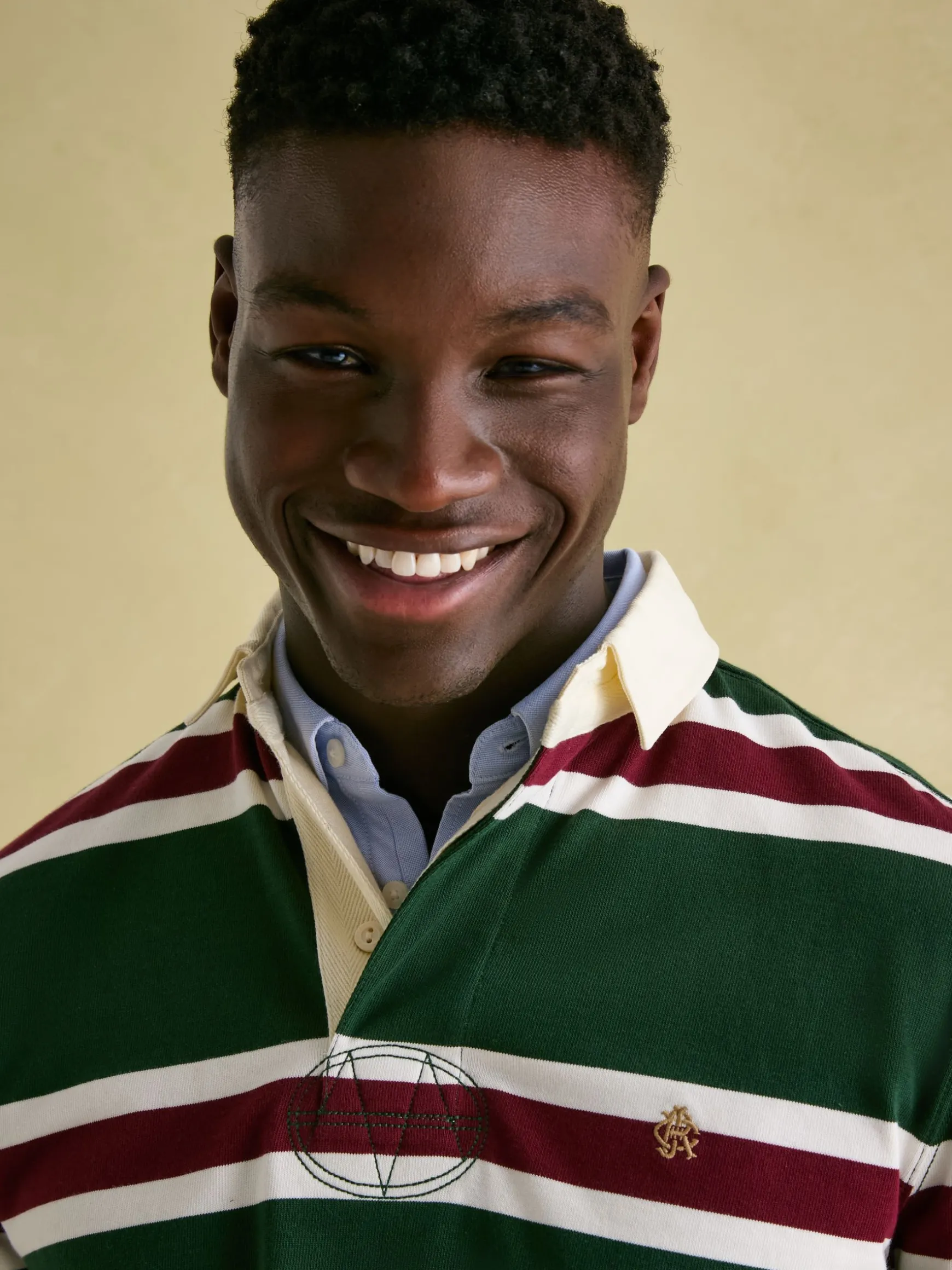 Onside Green & Red Striped Rugby Shirt