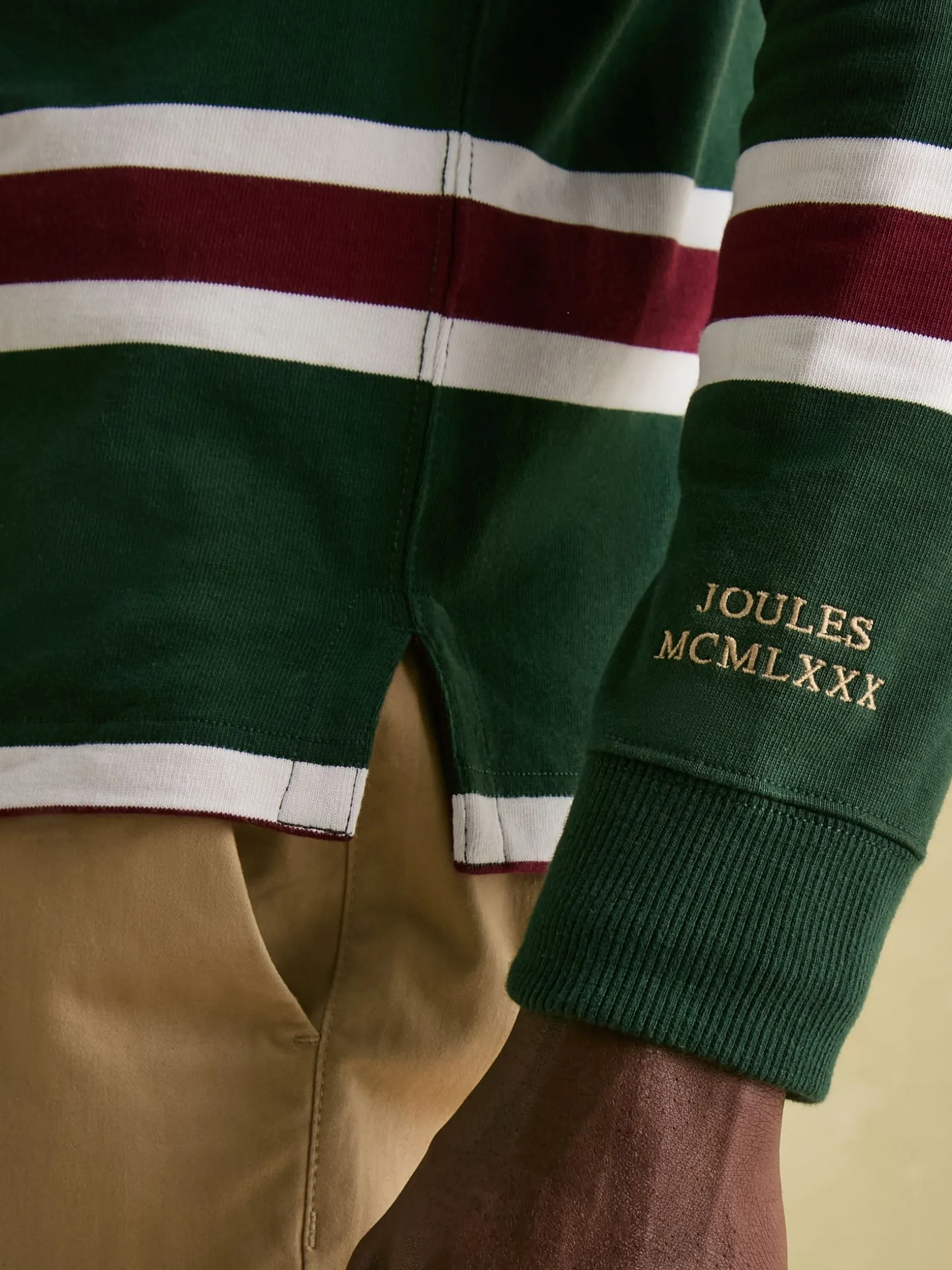 Onside Green & Red Striped Rugby Shirt