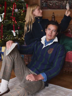 Onside Green/Navy Vertical Stripe Rugby Shirt