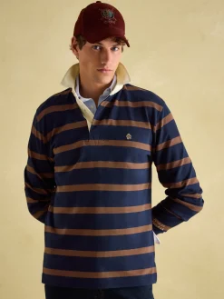 Onside Navy & Brown Striped Rugby Shirt