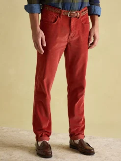 Orange Straight Leg Corduroy Trousers