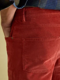 Orange Straight Leg Corduroy Trousers