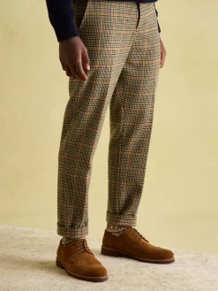 Oundle Brown Herringbone Slim Fit Trousers
