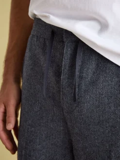 Oundle Navy Herringbone Slim Fit Trousers