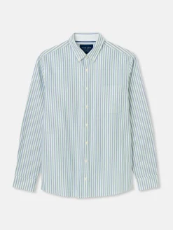 Oxford Blue/Green Striped Classic Fit Shirt