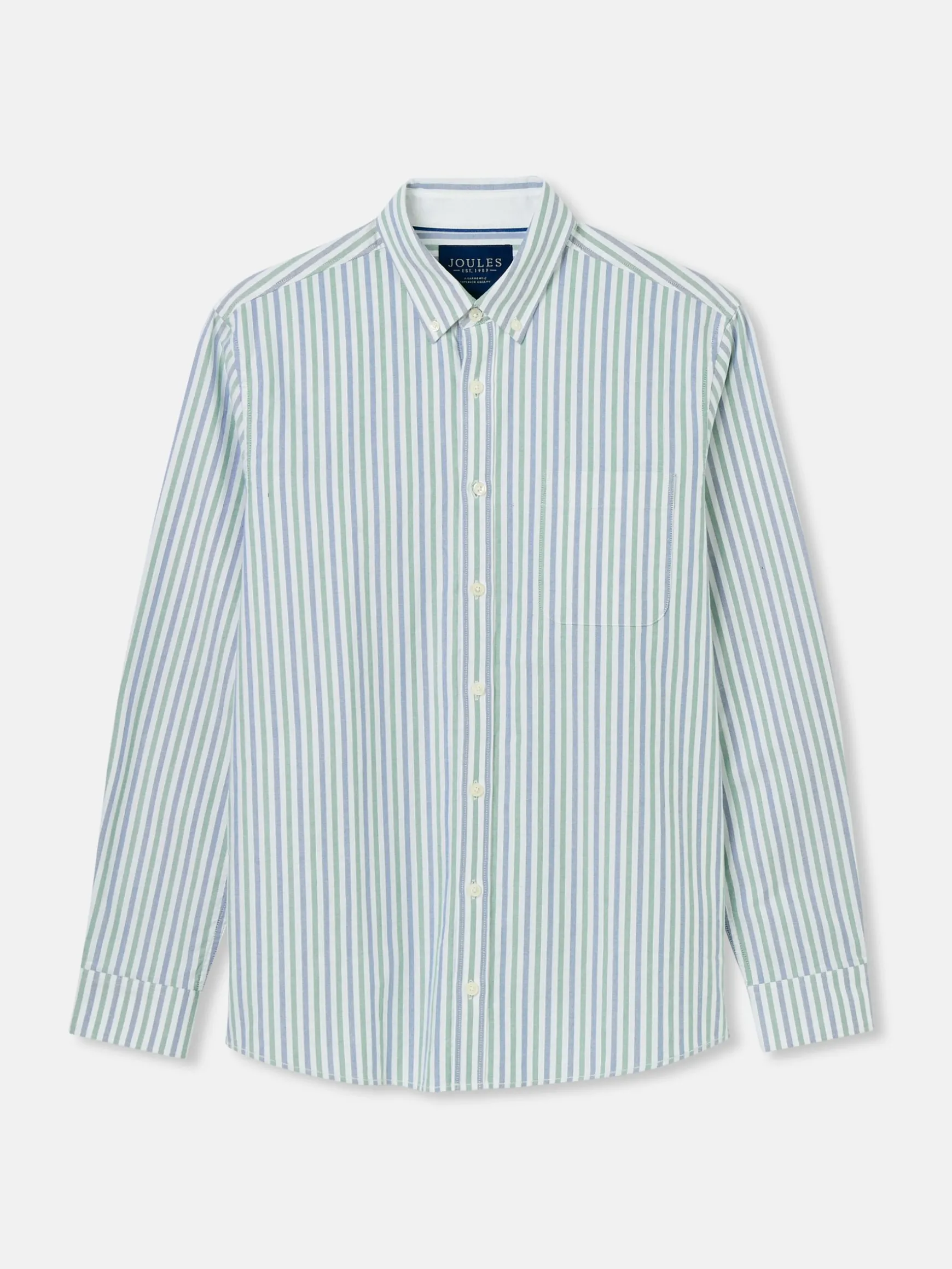 Oxford Blue/Green Striped Classic Fit Shirt
