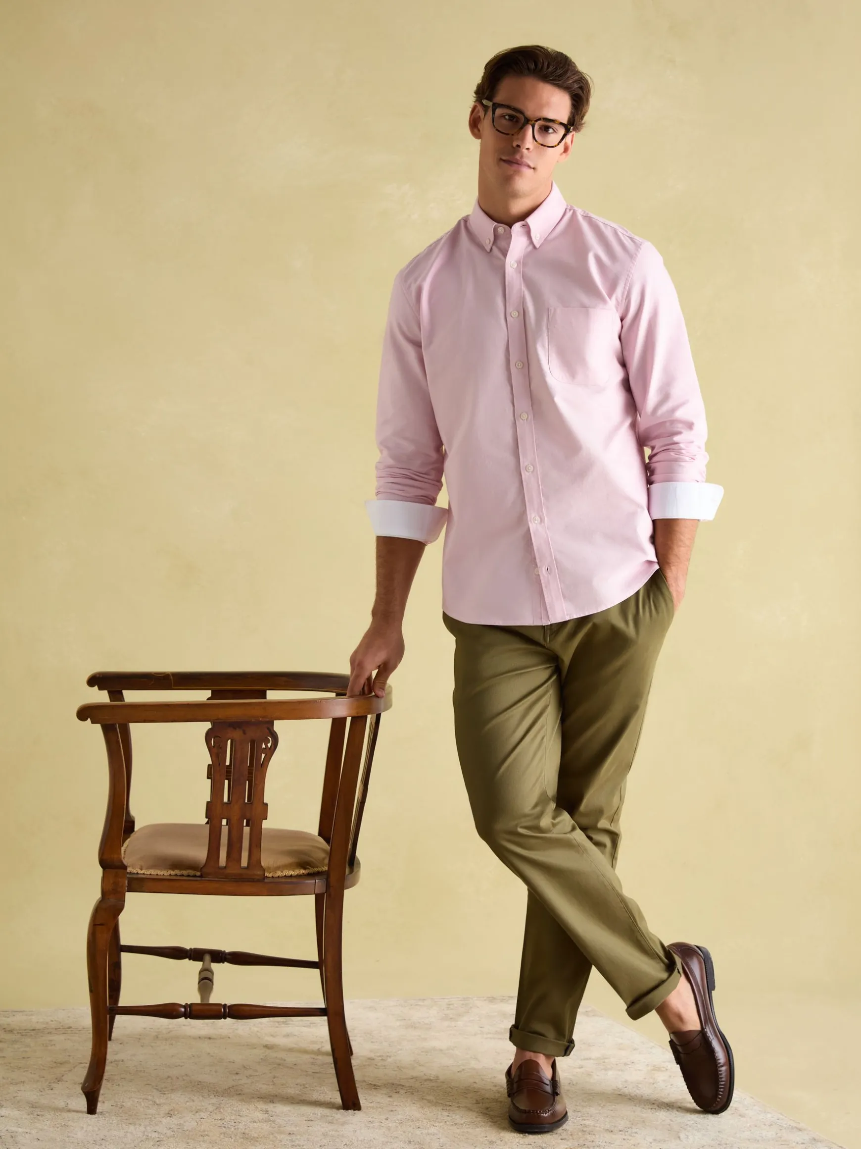 Oxford Pink Long Sleeve Classic Fit Shirt