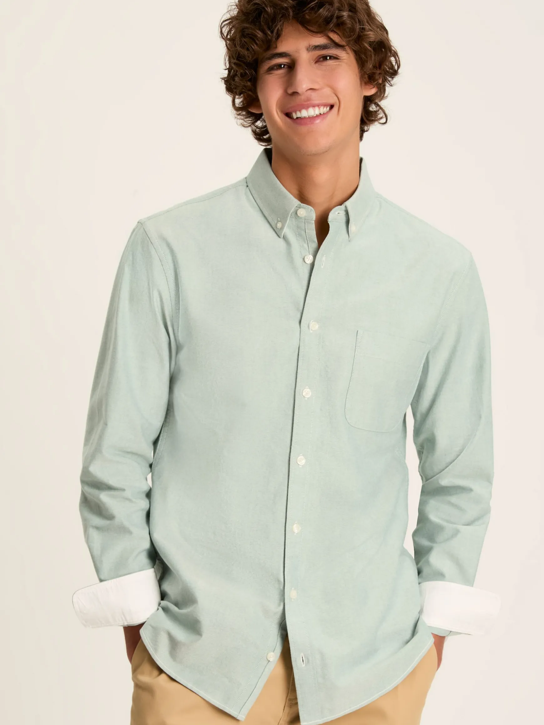 Oxford Sage Green Long Sleeve Classic Fit Shirt