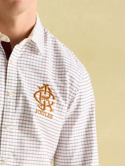 Oxford White Embroidered Check Shirt