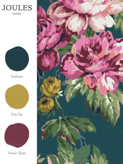 Peacock Blue Invite Floral 10M Wallpaper