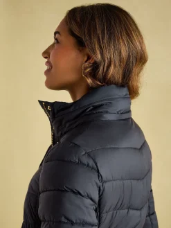 Pembury Navy Blue Showerproof Longline Padded Coat With Hood