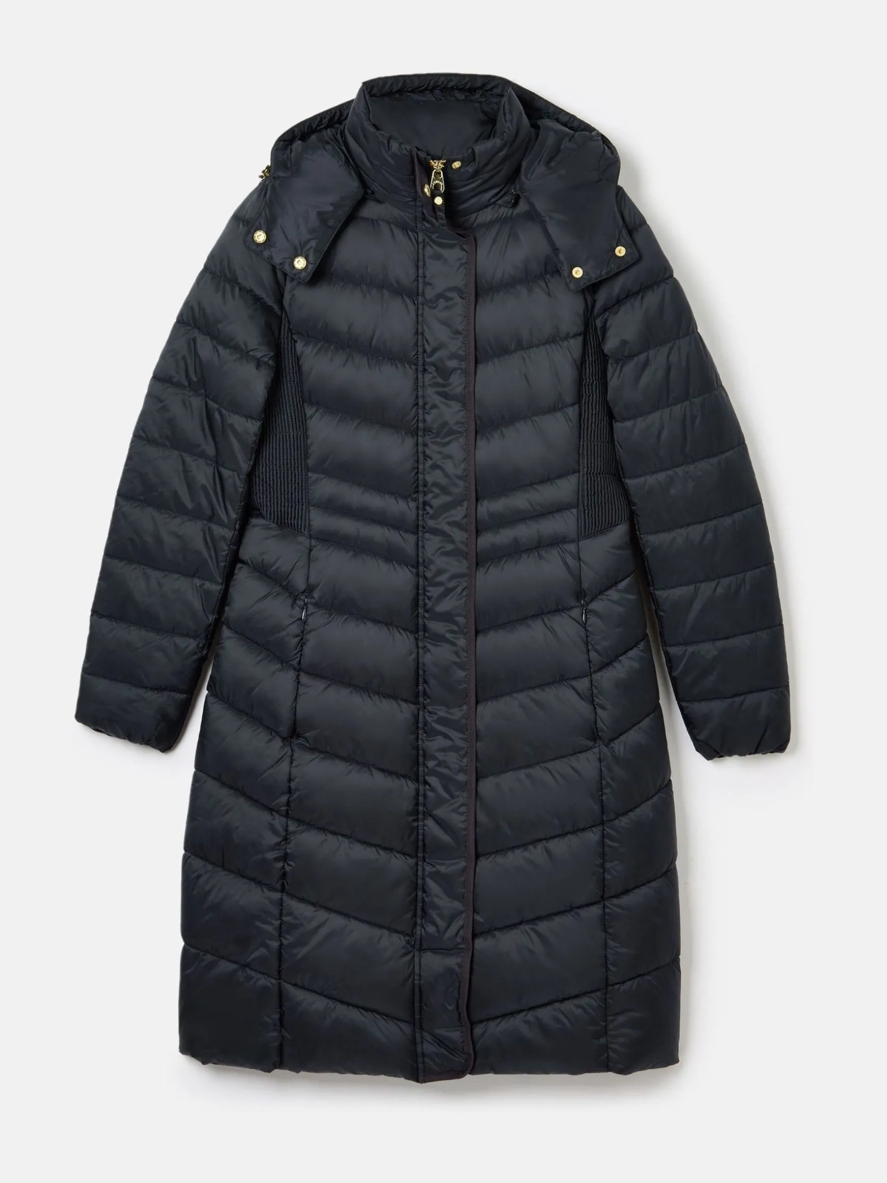 Pembury Navy Blue Showerproof Longline Padded Coat With Hood
