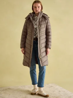 Pembury Neutral Showerproof Longline Padded Coat With Hood