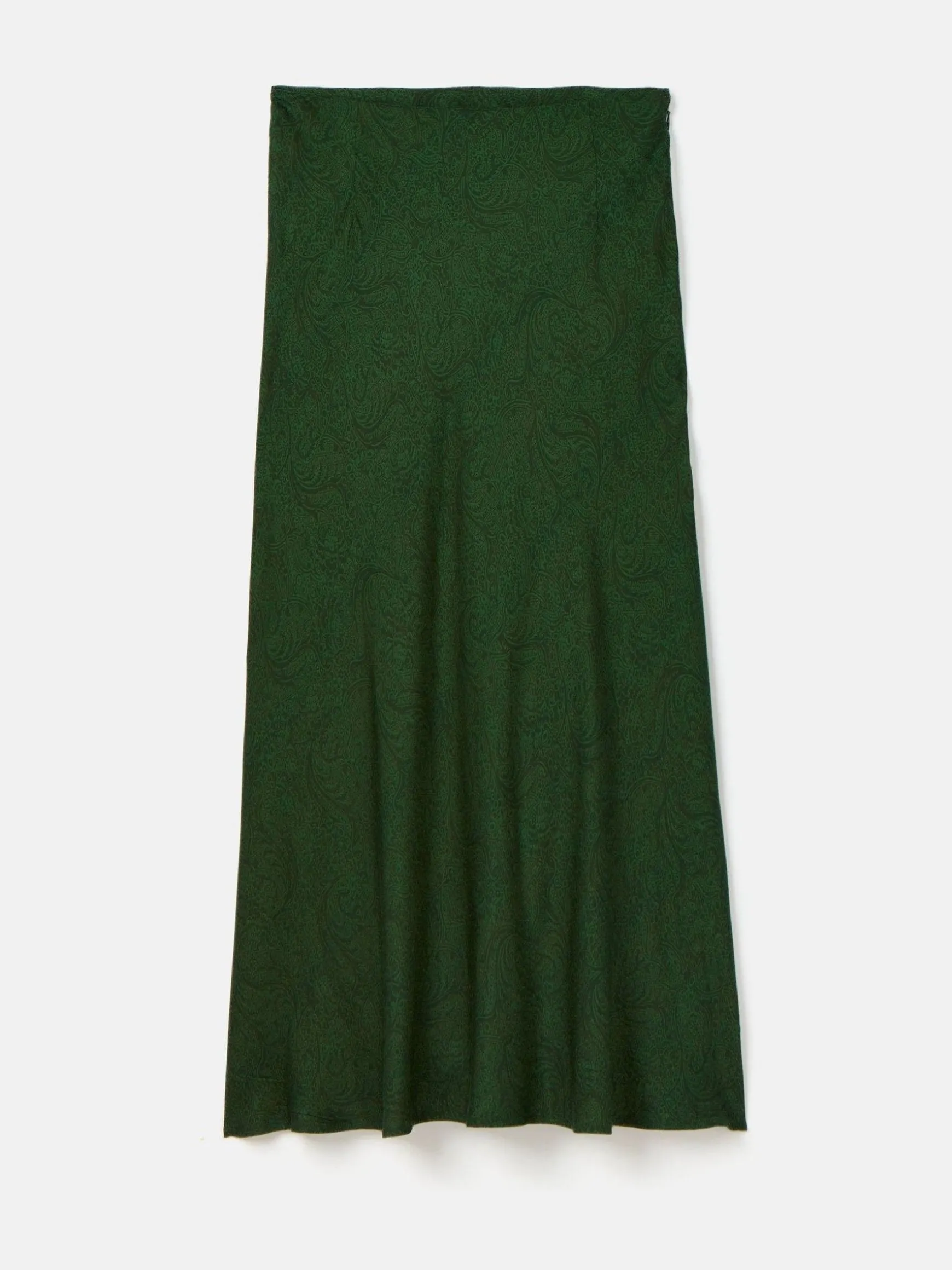 Penelope Green Paisley Satin Midi Skirt