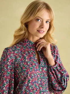 Petunia Floral Frill Neck Dress