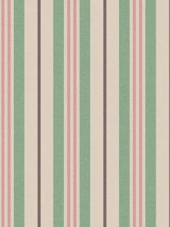 Pink/Green Grove Stripe 10M Wallpaper
