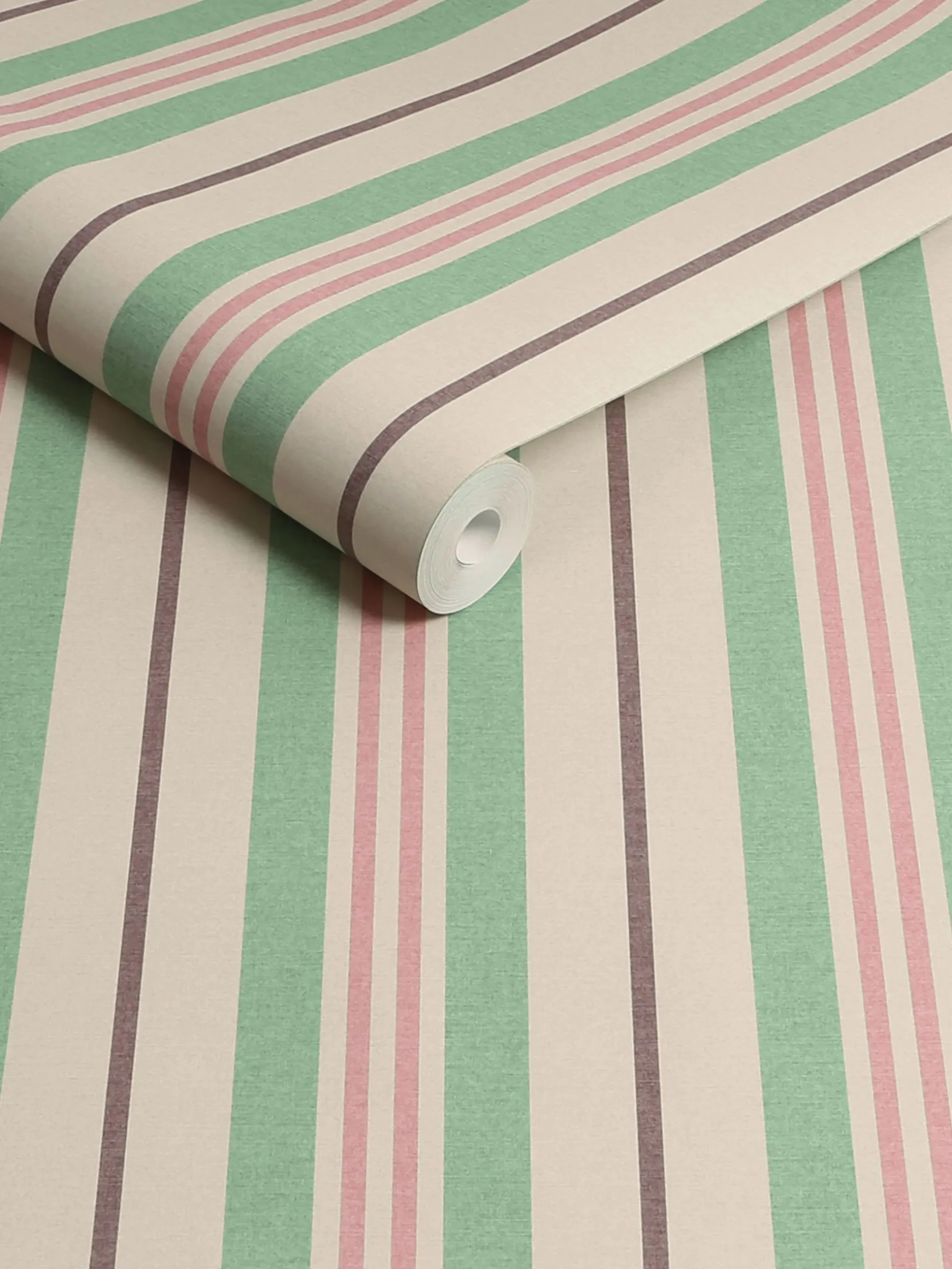 Pink/Green Grove Stripe 10M Wallpaper