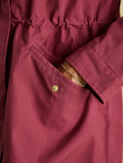 Portwell Burgundy Waterproof Raincoat With Hood