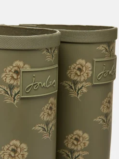 Printed Green Floral Adjustable Tall Wellies