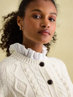 Rafferty Cream Cable Knit Cardigan