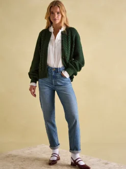 Rafferty Green Cable Knit Cardigan