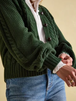 Rafferty Green Cable Knit Cardigan