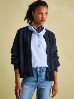 Rafferty Navy Blue Cable Knit Cardigan