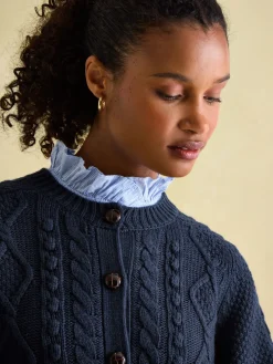 Rafferty Navy Blue Cable Knit Cardigan