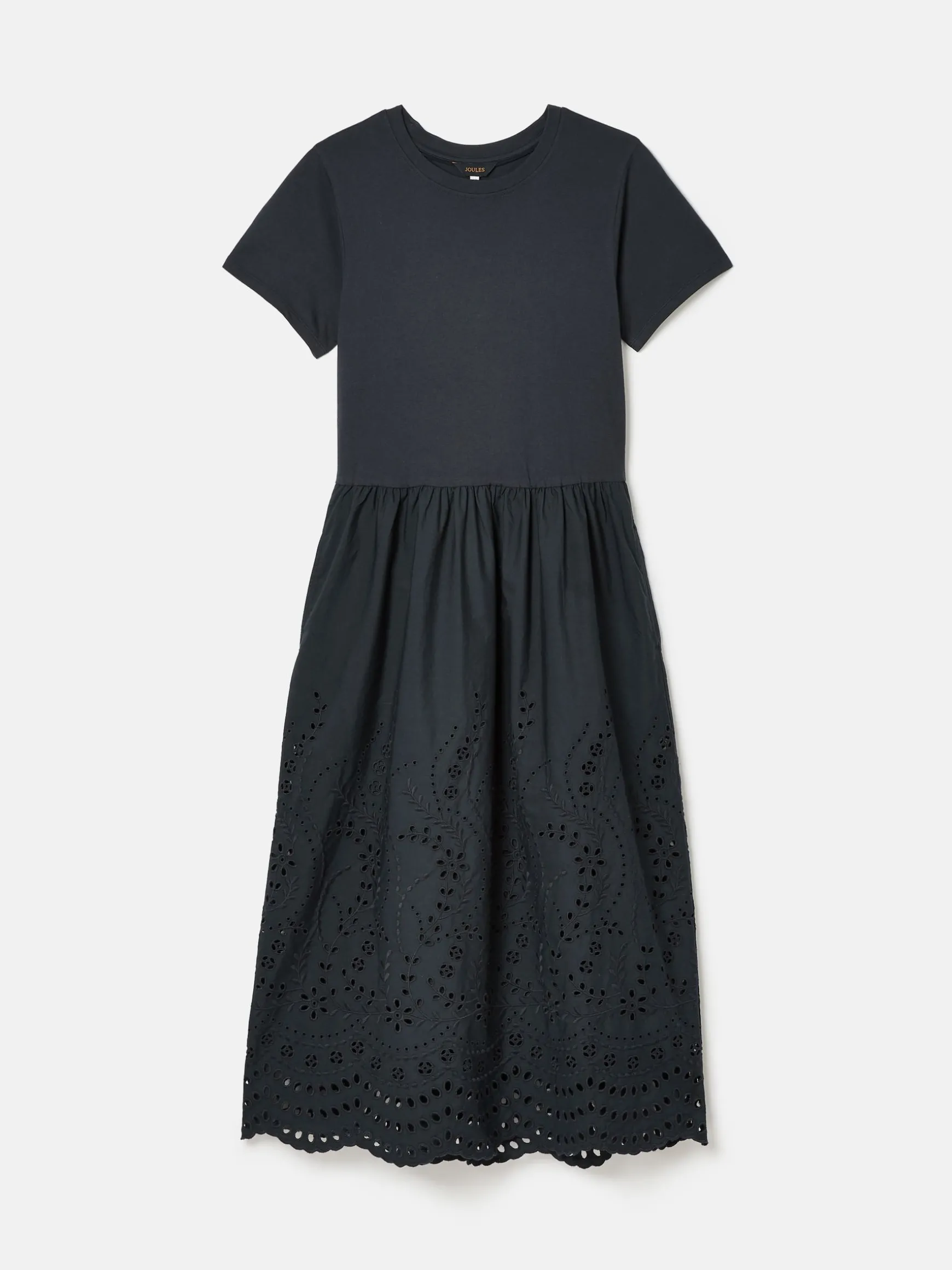 Reid Navy Broderie 100% Cotton Dress