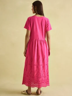 Reid Pink Broderie 100% Cotton Dress