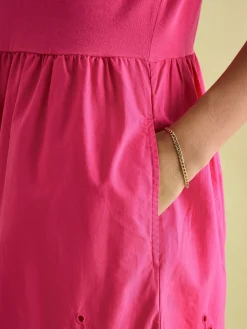 Reid Pink Broderie 100% Cotton Dress