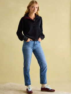 Renee Navy Blue Corduroy Sweatshirt