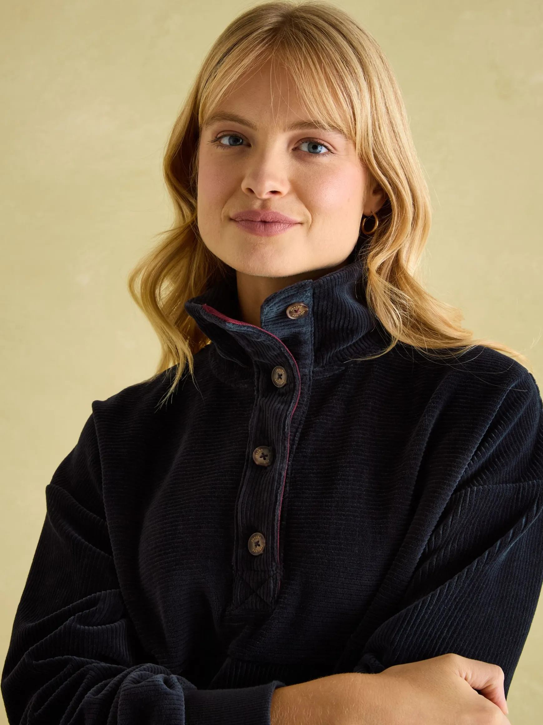 Renee Navy Blue Corduroy Sweatshirt