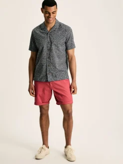 Revere Blue Floral Printed Short Sleeve Shirt