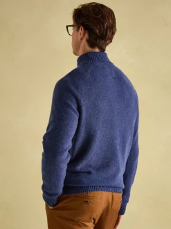 Richmond Navy Lambswool Quarter Zip Knitted Jumper