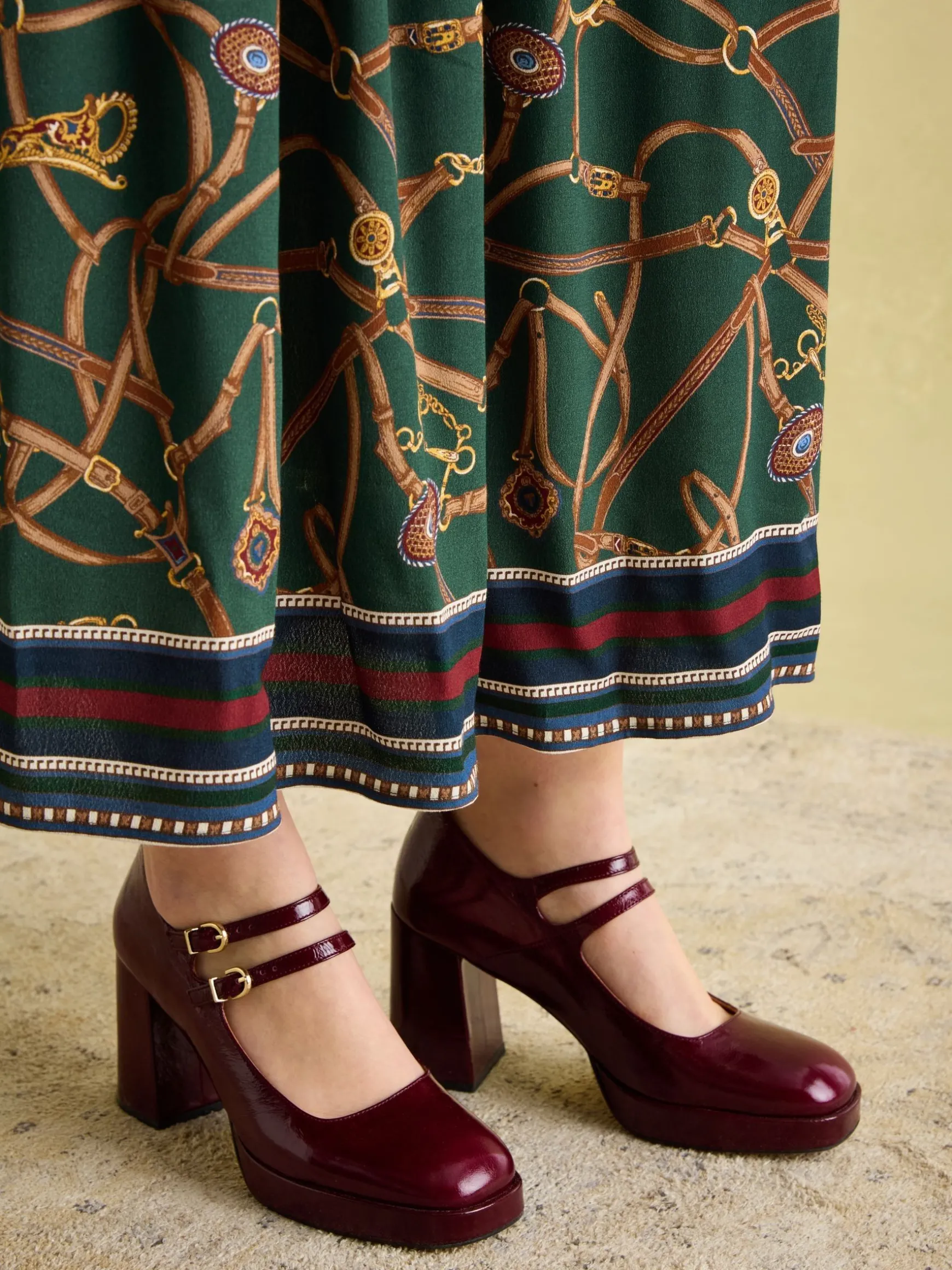 Rosa Green Printed Maxi Shirt Dress