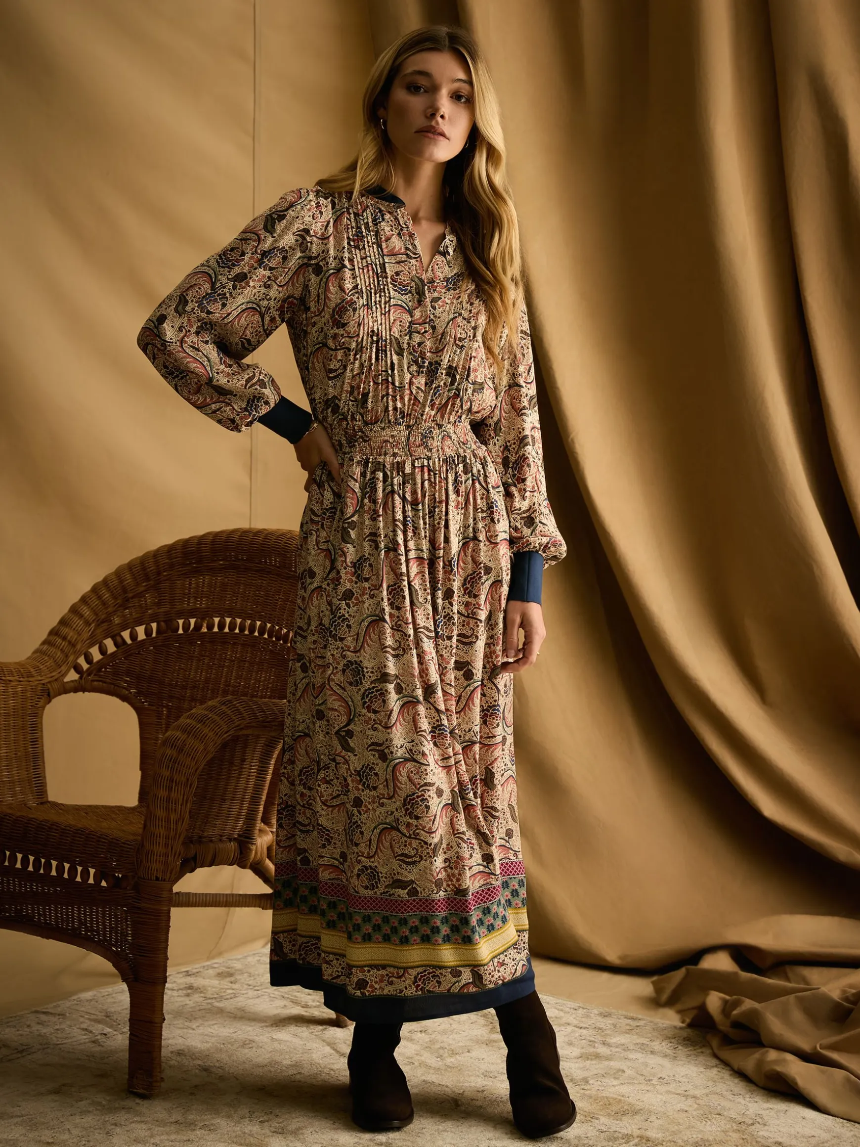 Rosa Multi Printed Maxi Shirt Dress
