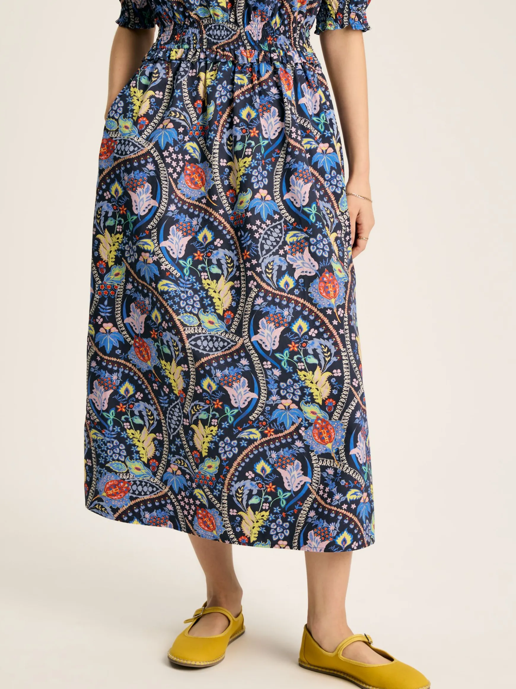 Rosalie Blue V-Neck Frill Dress