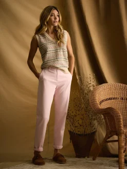 Rose Pink Slim Fit Chino Trousers