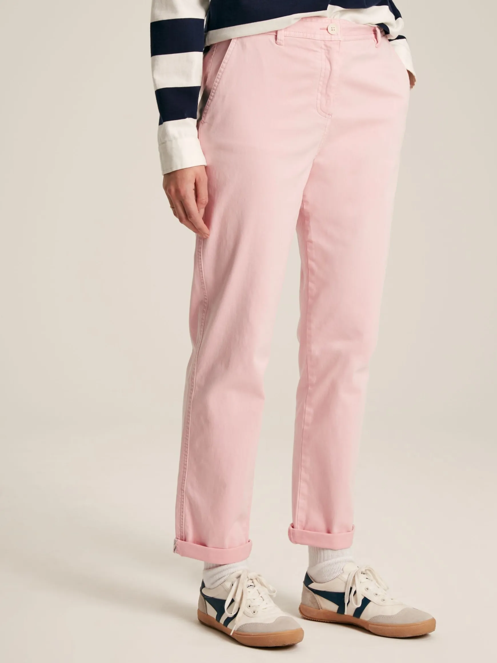 Rose Pink Slim Fit Chino Trousers