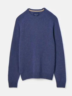Rowley Navy Lambswool Crew Neck Jumper