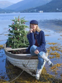 Sadie Navy Button Down Fleece Jacket