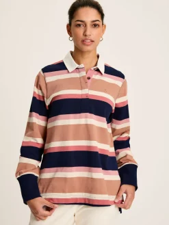 Sammie Tan Multi Stripe Striped Heavyweight Cotton Rugby Shirt